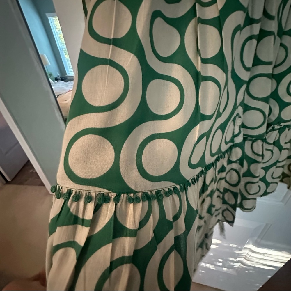 Zara Green and Cream Mini Dress - Picture 6 of 10